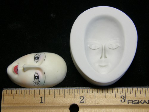 Goddess face polymer clay mold - goddess,