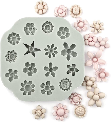 Flower polymer clay molds - flower,